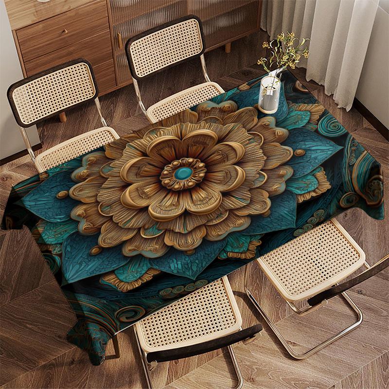 Floral Pattern Tablecloth Restaurant Kitchen Tablecloth Living Room Home Decoration Rectangular Party Decoration