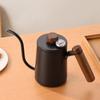 CLITON 304 Stainless Steel Pour-Over Coffee Maker with Wooden Handle, Travel Office Home Use Long Spout Thin Mouth Coffee Pot with Lid