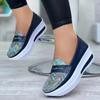 Fashion Plus Size 43 Women Casual Flat Shoes Woman Fashion Round Toe Low Top Wedge Platform Sneakers Comfort Non Slip Female Loafers