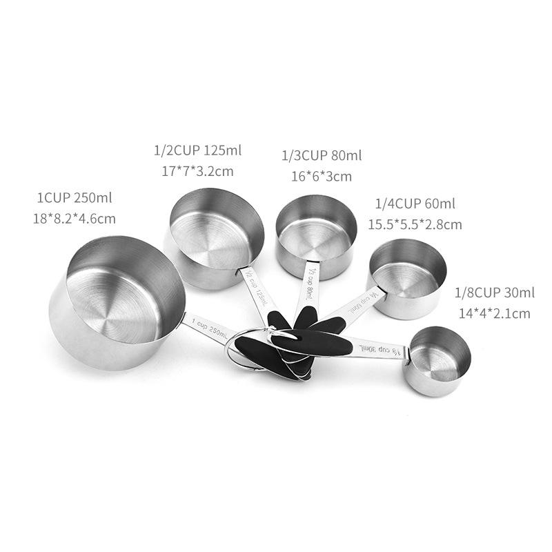 10-Piece Stainless Steel Measuring Cup & Spoon Set with Silicone Baking Tools