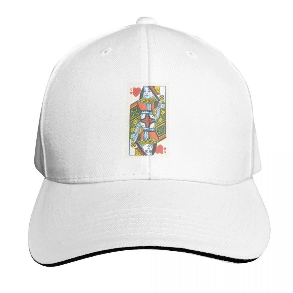 Vintage Queen of Hearts Card Baseball Cap Luxury Caps Fishing Hat New In Hat Dad Hat Womens Unisexs
