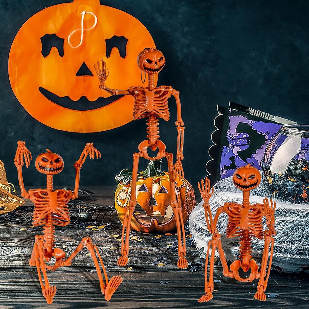 Halloween Poseable Human Skeleton Full Life 35.43 Inch Large Size Props Party Decor