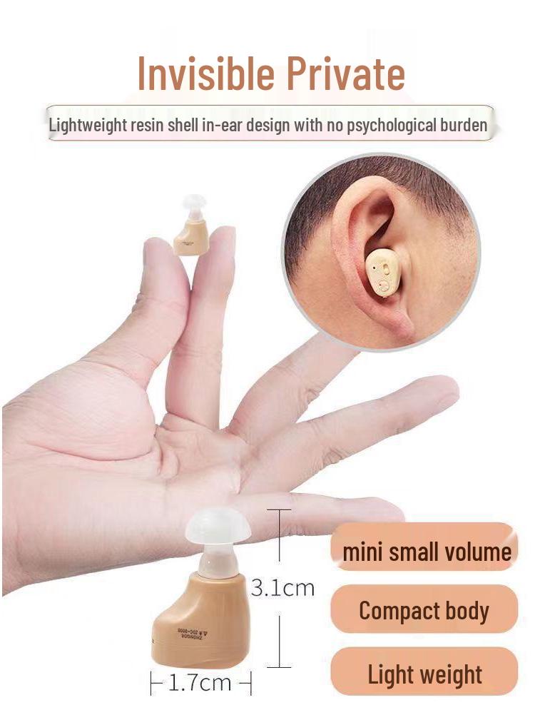 Aparelhos Auditivos Recarregáveis Sem Fio Intra-auriculares Sino-Alemães para Idosos - Fones de Ouvido Atrás da Orelha Discretos e Portáteis
