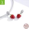 Ziyun Sweetheart Strawberry S925 Silver Pendant - Cute DIY Handmade Beaded Jewelry SCC1537