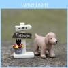 Resin Cartoon Dog Plant Pot With Signpost Miniature For Desk Decor