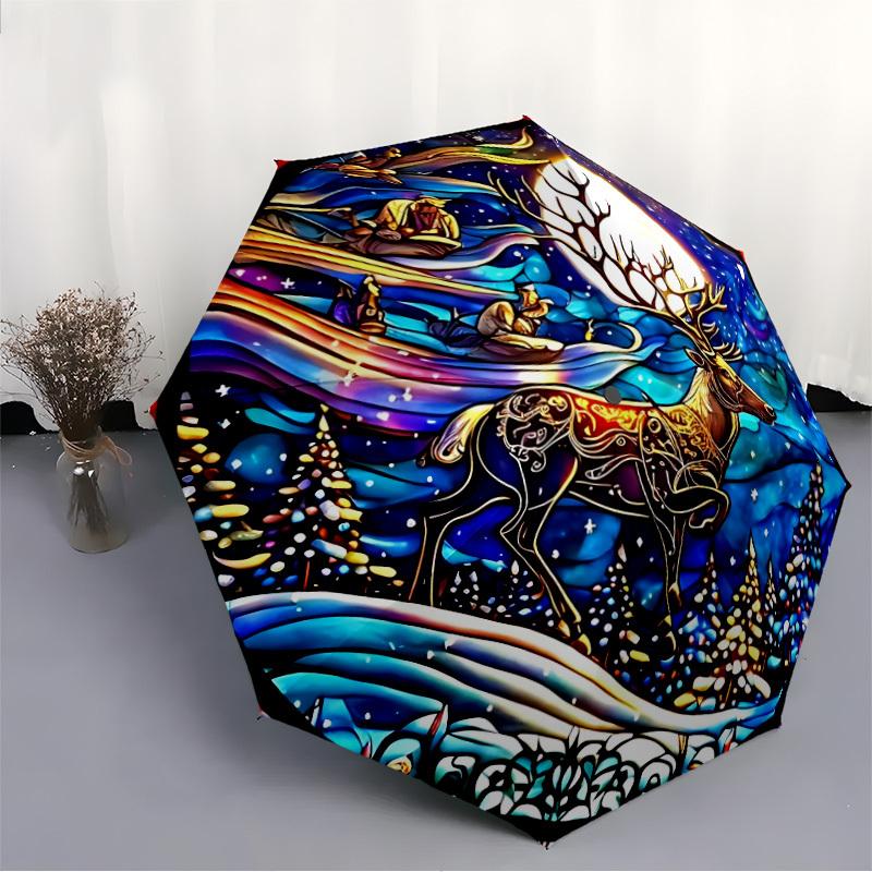 1 Stück Winterwunderland Faltregenschirm | Elegantes Design, Modisches Accessoire, Langlebige Konstruktion, Stabile Speichen yy251107042