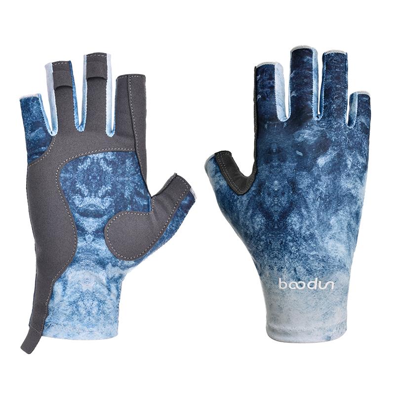 

Half finger fishing gloves, breathable and non slip Lycra high elasticity fishing, running, cycling, sports gloves P111439 XL синій