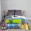 Trotro Collage Blanket Fleece Autumn Winter Cute Cartoon Portable Super Soft Throw Blanket for Sofa Office Plush Thin Quilt
