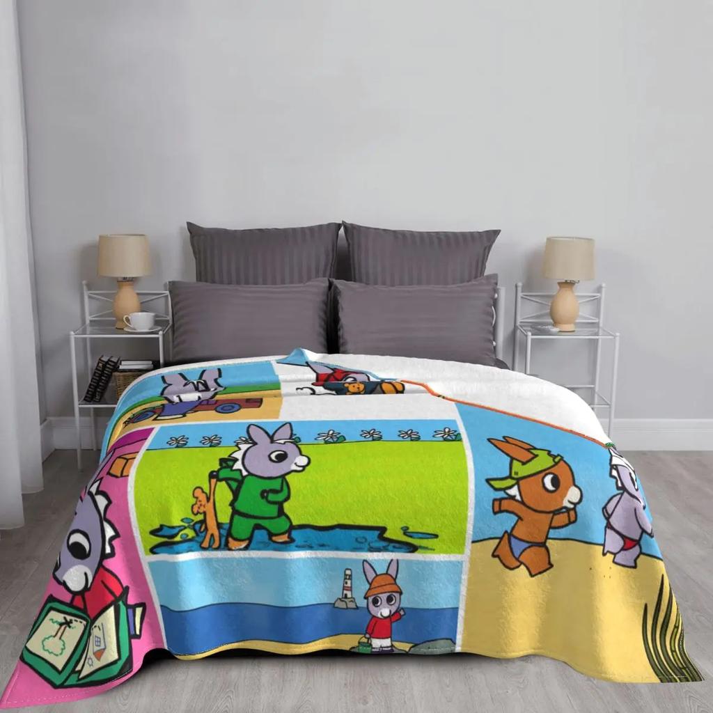 Trotro Collage Blanket Fleece Autumn Winter Cute Cartoon Portable Super Soft Throw Blanket for Sofa Office Plush Thin Quilt