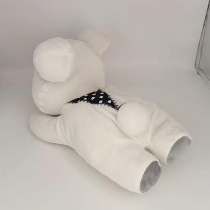 Mini White Bear Plush Toy Doll With Button Detail And Compact Size Ideal As A Small Gift Or Accessory