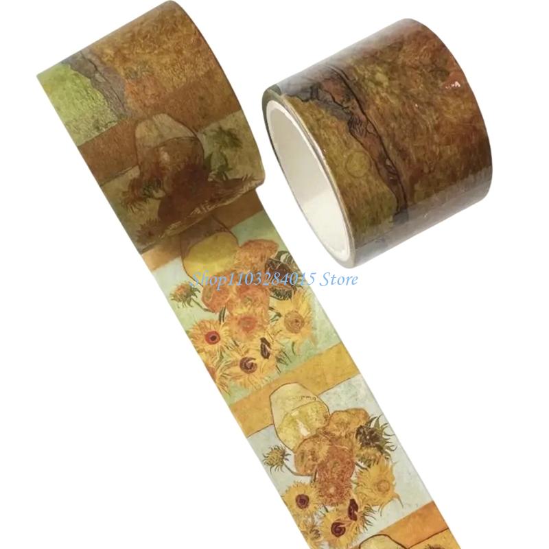 R6FF Vintage Craft Tape for Craft 30mm Oil Painting Decorative Tape for Scrapbooking