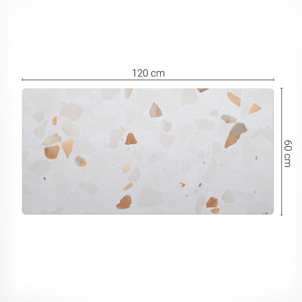 Protective Decorative Mat for Office Desk Terrazzo In Pastels 120X60 Cm