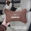 1Pcs Car Seat Headrest Auto Logo Neck Spine Protection Pillow For Nissan GTR NISMO Qashqai Patrol X-trail Tiida Navara Sylphy