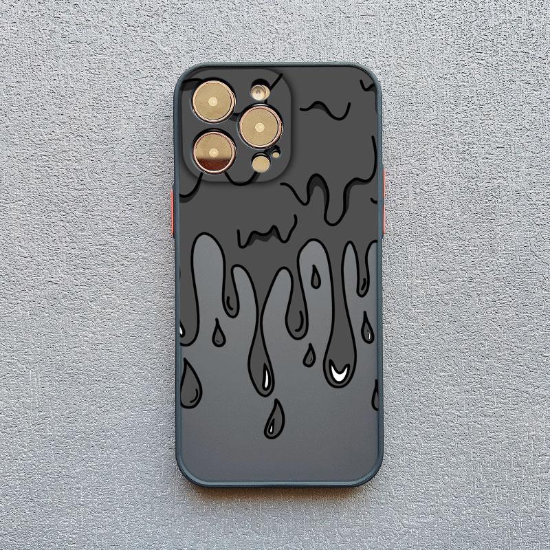 Funny Melted Ice Cream Pattern Phone Case for IPhone 16 15 Plus Pro Max 11 12 14 13 Pro Max Mini XR XS X SE2 Cute Cartoon Covers
