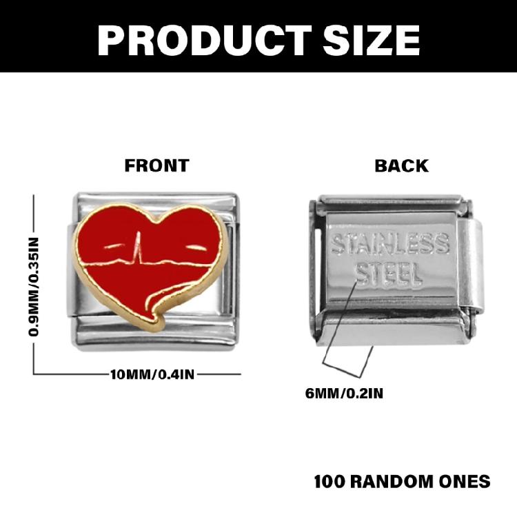 100Pcs Elegant Italian Charm Bracelet Module Stainless Steel Links for Handchain Fashionable Wristband Components