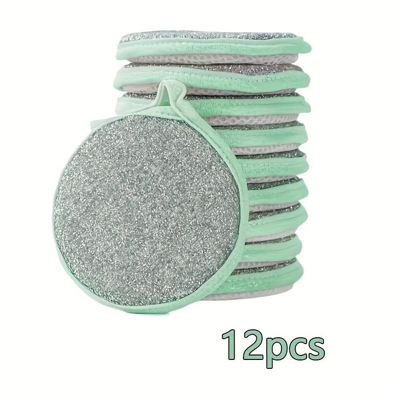 

12pcs Kitchen Scrubbing Sponges - Double-Sided Non-Scratch Scrubbing Pads for All-Purpose Cleaning, Reusable and Washable Dishwashing Brushes 12pcs Green