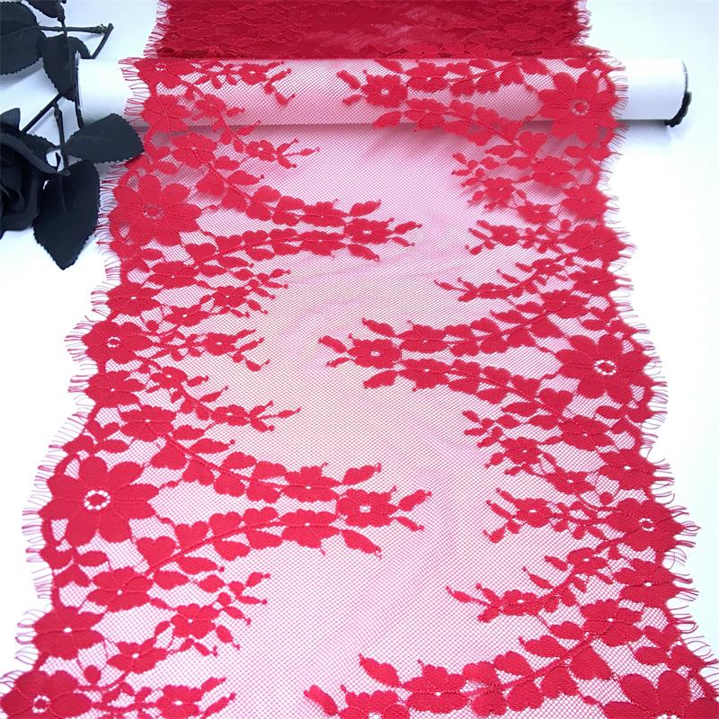 3m X 30cm Red Chantilly Lace, Inelastic Nylon Eyelash Lace Fabric  for Sewing, Bra, Underwear, Lingerie, Dress, Garment, Crafting