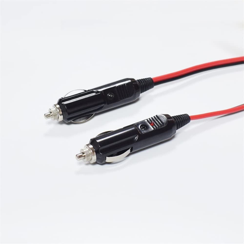 12V Car Cigarette Lighter Plug Male To Male Car Charger Extension Cable with 16AWG Pure Copper Wire LED 15A Fuse 1M Plug Charger Cord for Devices and