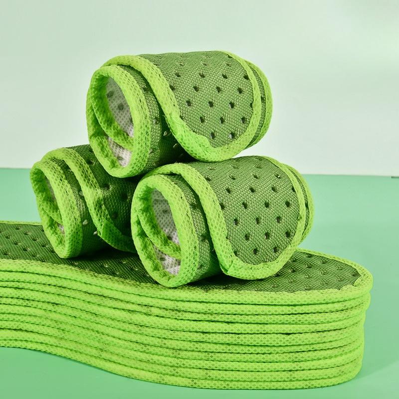 

1 пара антибактериальных стелек из бамбукового угля для обуви, дезодорант для стоп, стельки для бега и спорта, утолщенная амортизирующая подошва для обуви 45 зелёный