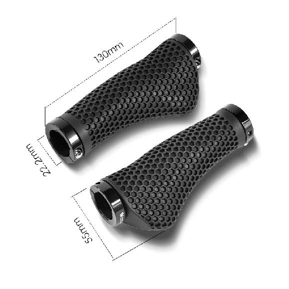 WEST BIKING Bike Grips 3D Honeycomb Cushioning Ergonomic Anti-slip Aluminum Locking Ring Universal Waterproof MTB Bike Comfortab