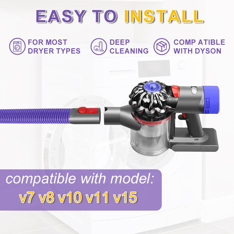 Dryer Vent Lint Vacuum Attachments Hose Compatible with Gen5 V15 V15s V12 V11 V10 V9 V8 V7 Detect Absolute Cyclone Outsize
