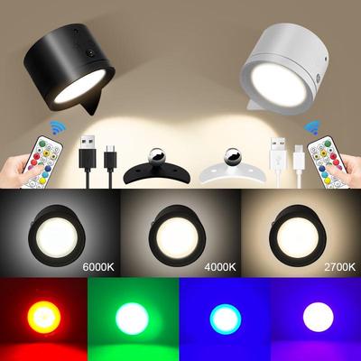 360° Drehbares RGB Magnetisches Wandlicht mit Bewegungssensor & Fernbedienung