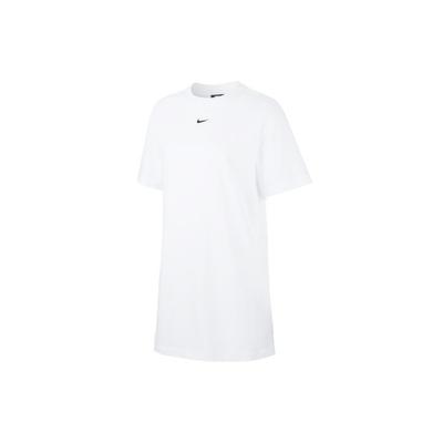 Sportswear Essential Logo Embroidered Knit Short Sleeve Dress Women Dress White CJ2243-100