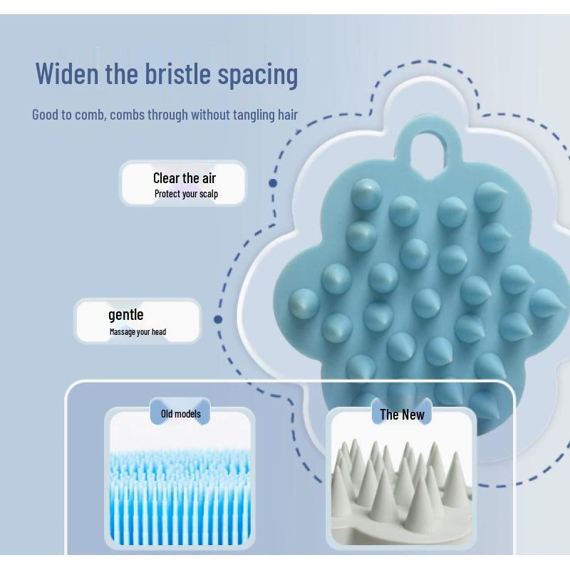 Silicone Scalp Shampoo Brush: Anti-Itch, Hair-Friendly, Wet & Dry Use, Massage Comb.