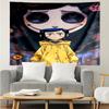 Coraline Tapestry for Bedroom Aesthetic Classroom Tapestries Wall Hanging for Living Room Dorm Office,Ideal Creative Gift