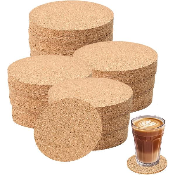 16pcs Cork Coaster for Drink Round Absorbent Tea or Coffee Coaster Cork Bulk Blank DIY Craft Gifts Coasters Warm Gifts Relatives and Friends in