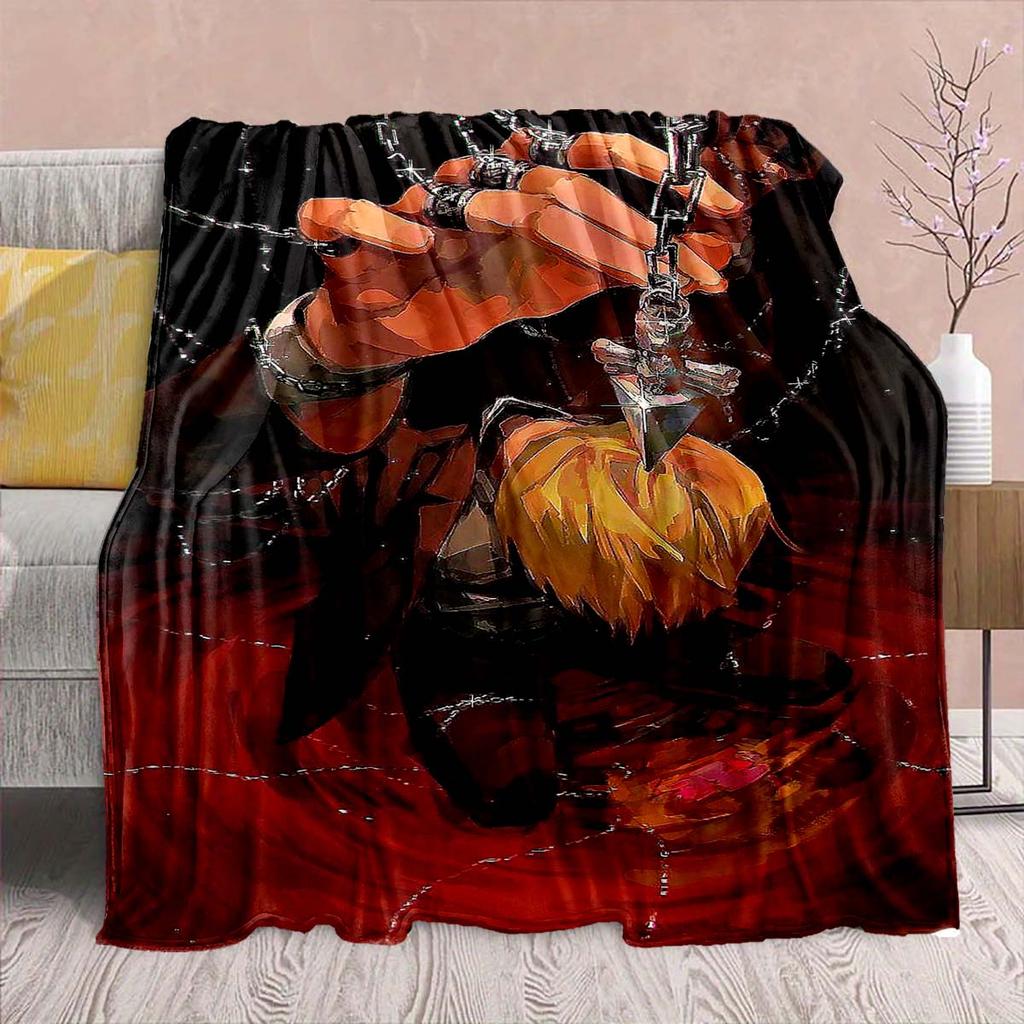 Hunter x Hunter Anime Flannel Blanket – Soft & Warm – Perfect for Sofa, Bedding, Camping, Travel, Office, & Home Decor – QJY