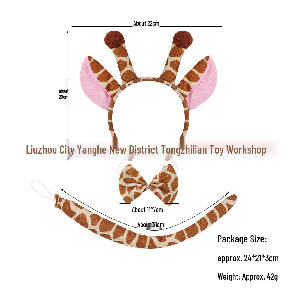 Halloween Animal Headband: Giraffe & Deer Antlers Costume Prop Hair Clip