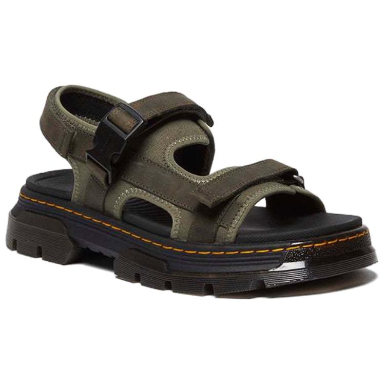 DR. Martens Forster Ii Leder Modische Trendige Strandsandalen Unisex Sandalen Olivgrün 40669300
