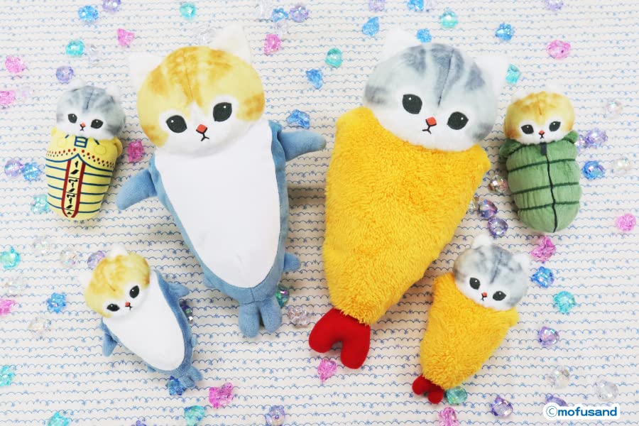 Swaddle Cat Big Plush Toy Mofusand Shark Cat Shrimp Cat Shrimp 30cm Approx.