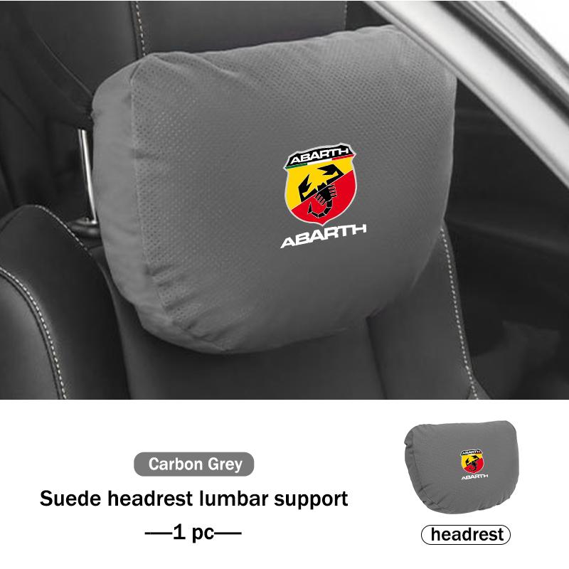 Car Suede Seat Headrest Neck Pillow Soft Cushion Lumbar Support For Abarth Freemont Strada 500x Grande Punto Ducato Stilo Palio