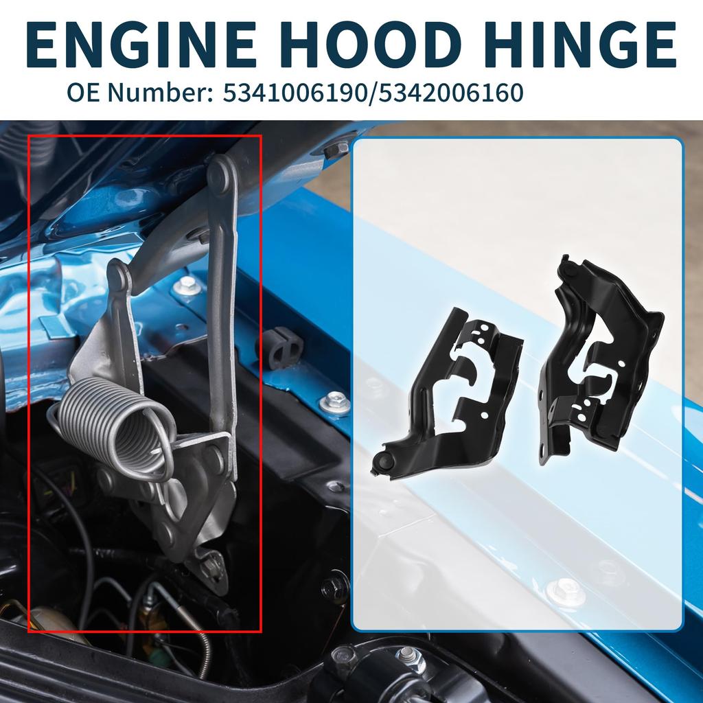 TUCKBOLD Hood Hinges for Toyota Camry Front Driver and Passenger Side Front Hood 1 Pair (5341006190/5342006160) 2012-2014, Brackets, Black,