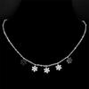 Trendy Snow Flower Snowflake Charm Necklace for Women Stainless Steel Silver Color Snowflake Chain Christmas Gift Jewelry