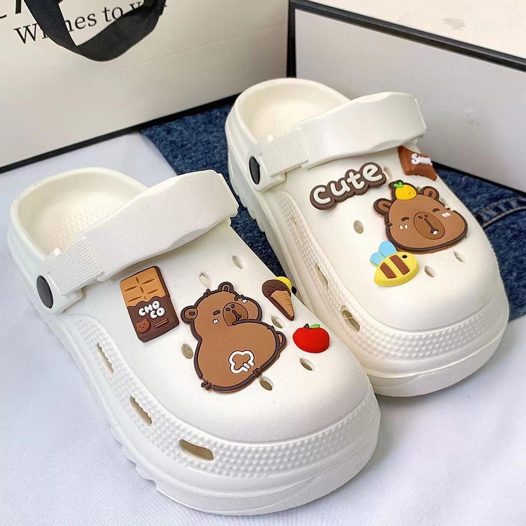 Hole shoes women's platform candy kapi bear accessories girl comfortable casual summer wear hole shoes