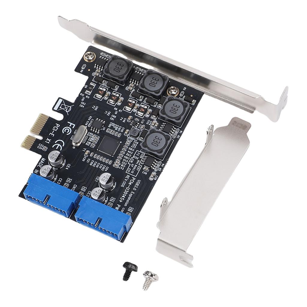 PCIE To 2 Ports 19 Pin USB 3.0 Card PCI Express To Internal Dual 19 Pin Connector USB 3.0 Expansion Card for Desktop