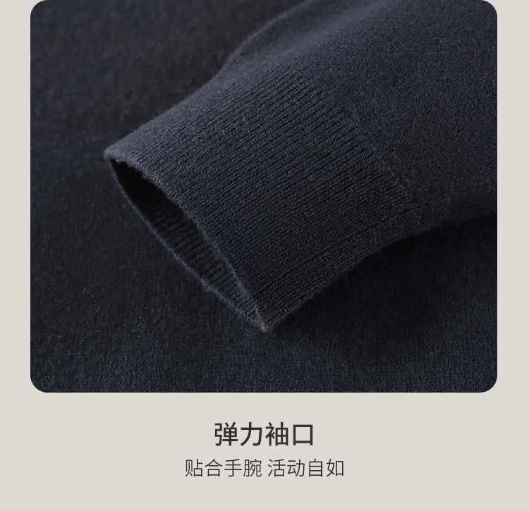 100% Sheepskin Thick Half High Collar Woolen Sweater for Men's Winter Fashion Color Contrast Base Sweater