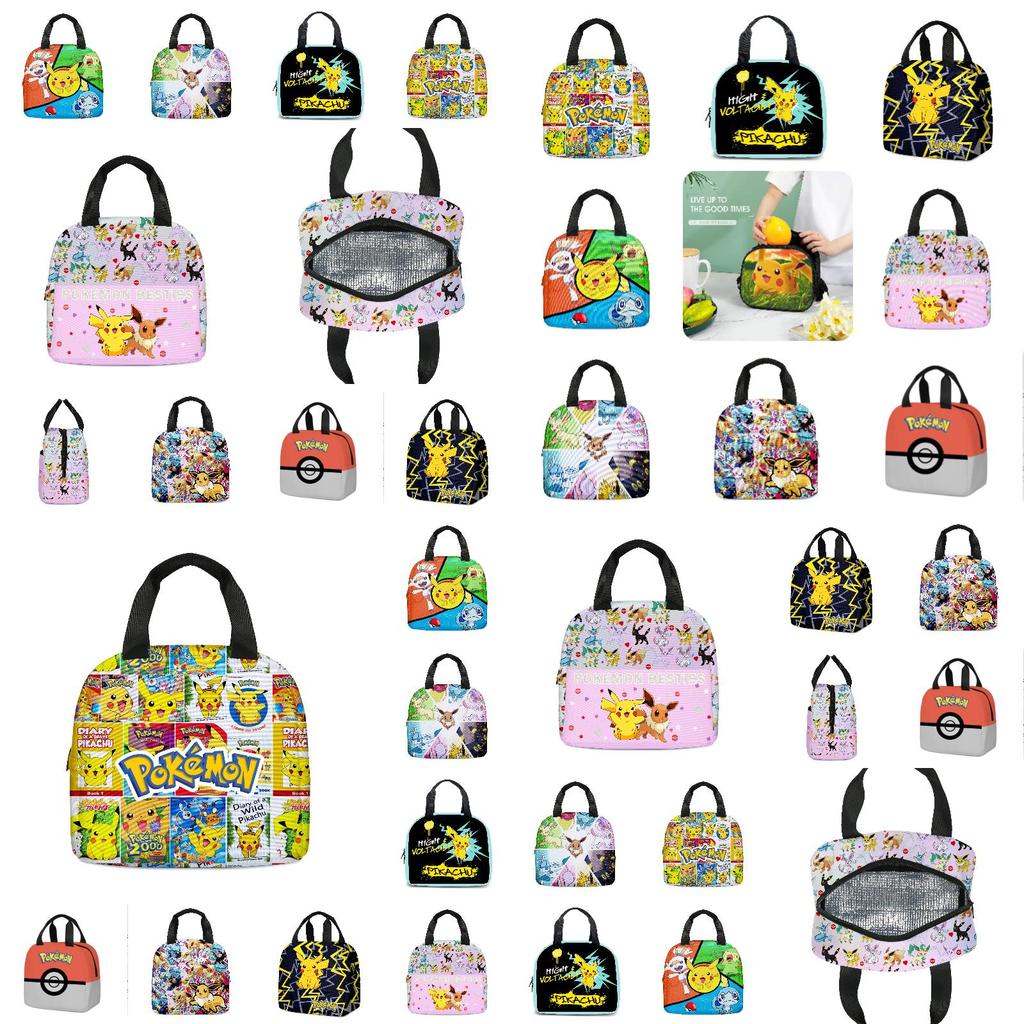 Niedliche Pikachu Pokemon Lunchtasche Cartoon Handtasche Kühltasche für Kinder Tragbar und stilvoll
