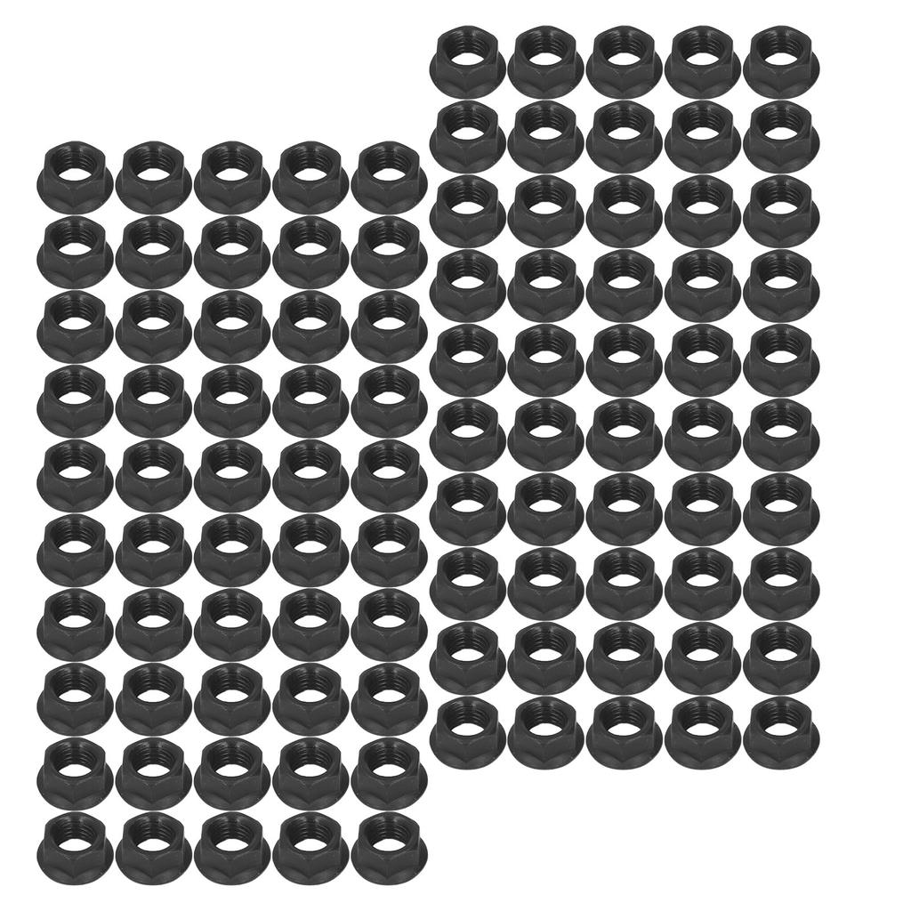 100Pcs M10 X 1.25 Hex Nut Carbon Steel Nut for 168F 170 188 Gasoline Generator Black