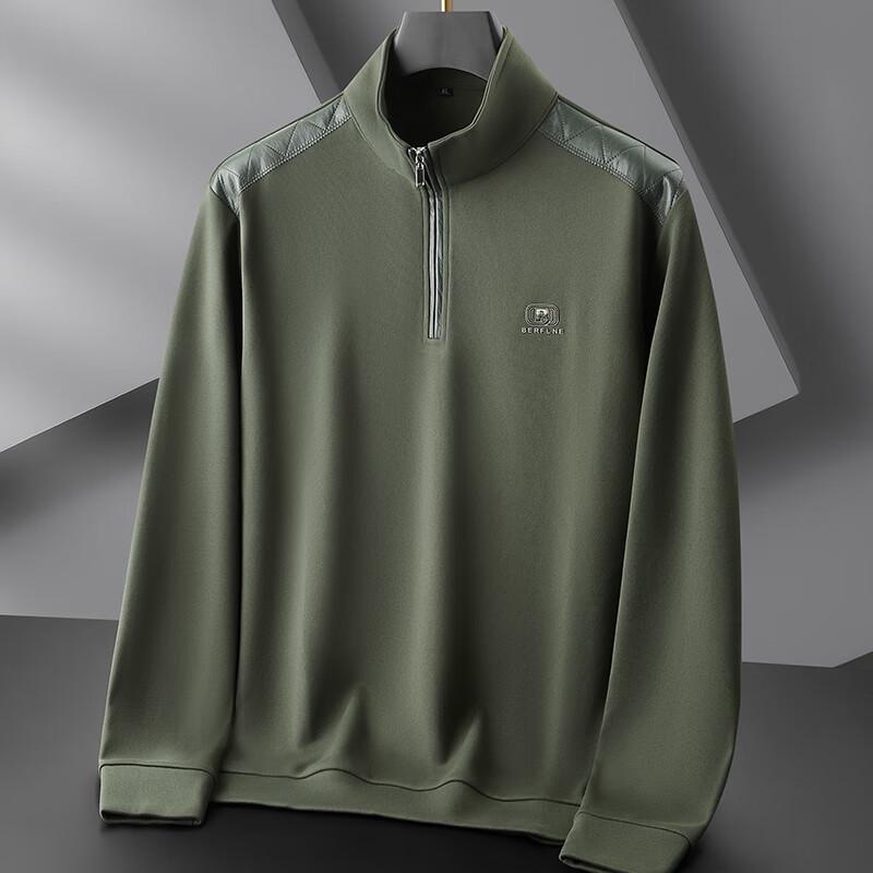 

DIBINZE Men s Plus Size Shoulder Patchwork Stand Collar Zip Sweatshirt 2XL