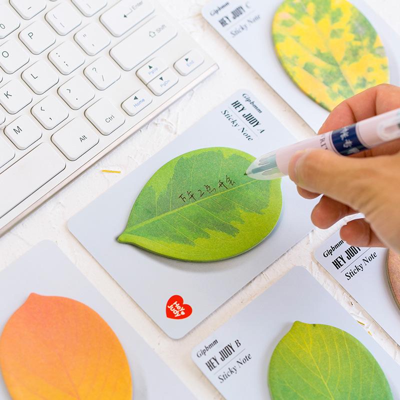 Kawai Stationery Dream Dance Hey Judy Leaf Shaped Note N Times Message Notebook Paper 5 Options Office Accessories Memo Pad