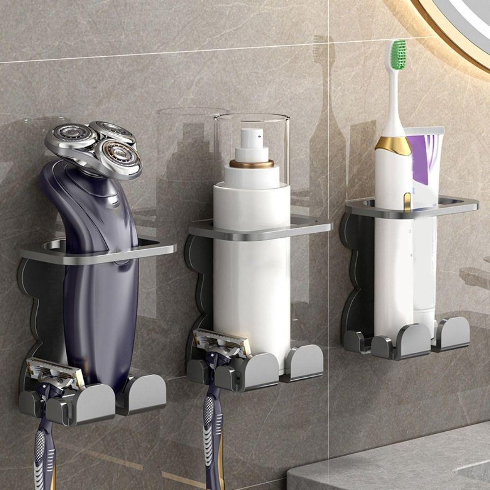 2PCS Wall Mounted Razor Holder Punch Free Shaver Display Stand  Skincare Storage