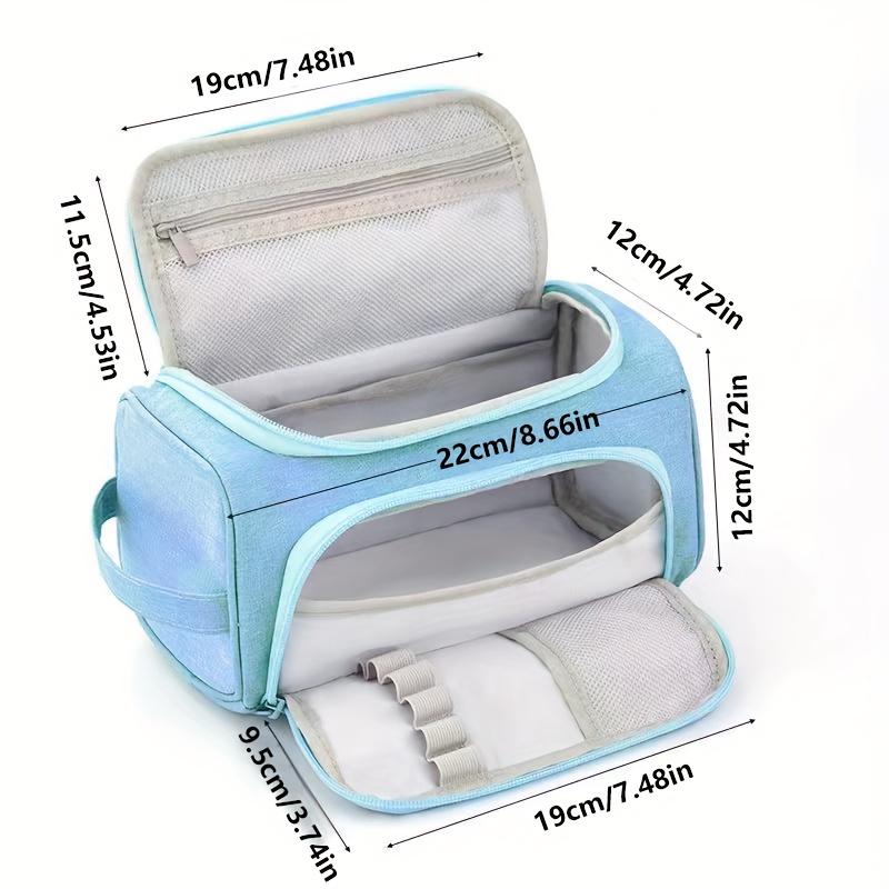 1pc Large Capacity Canvas Pencil Case with Multiple Compartments & Mesh Pocket - Durable & Travel Organizer for Students, Artists, Office Supplies