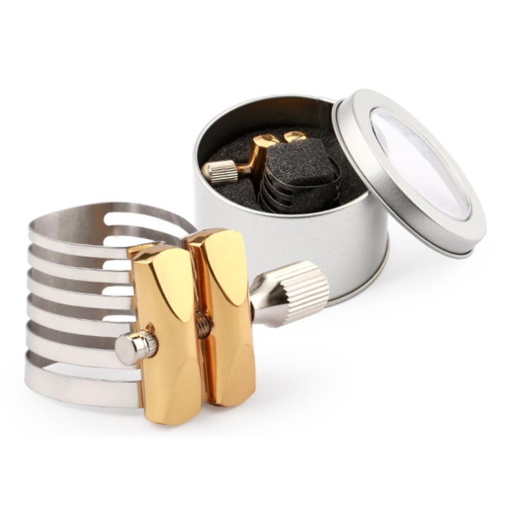 Stainless Steel Saxophone Ligature Silver+Golden Mouthpiece Ligature For Alto Saxophone