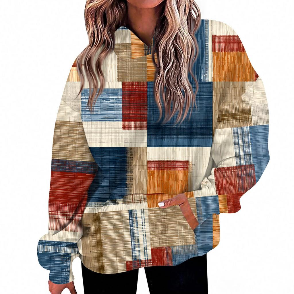 Women's Fashion Daily  Casual V-Neck Long Sleeve Printed Top