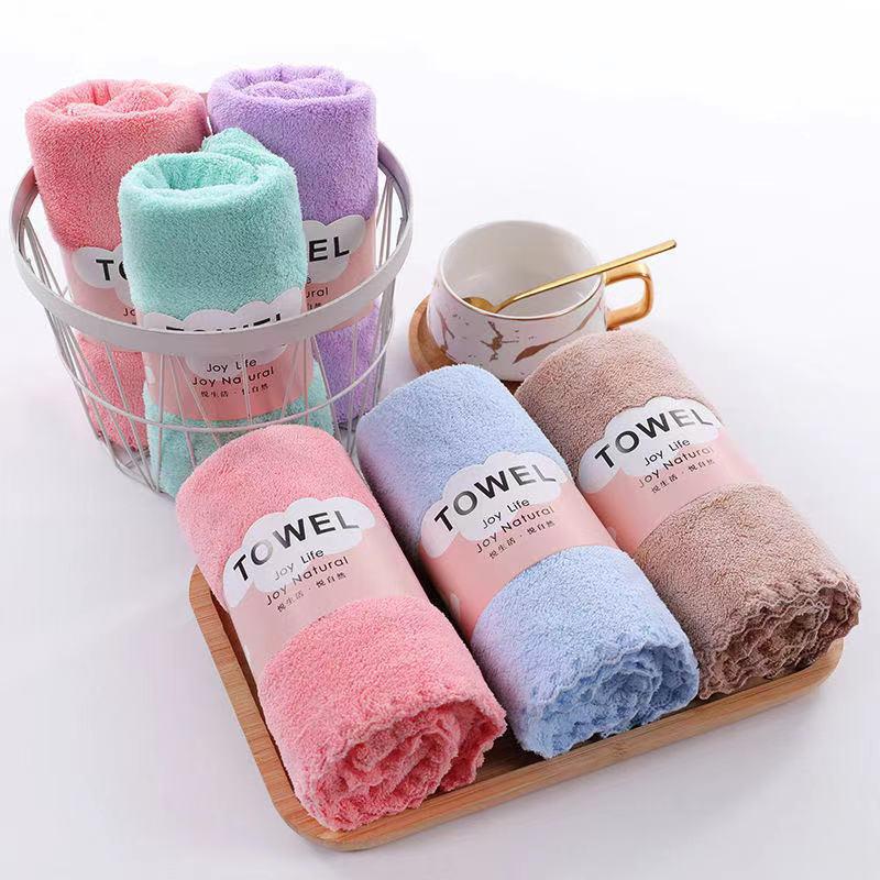 Face Towel Thickened Microfiber Absorbent Coral Fleece Towel Quick Drying Clean Face Soft Absorbent Towel