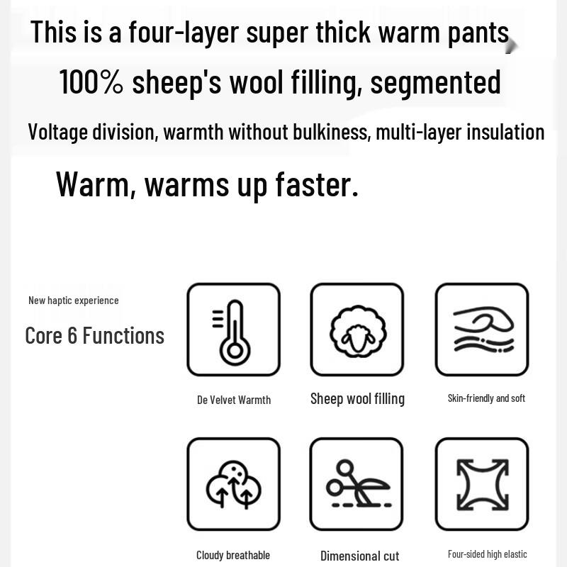 Langsha Women's High-Waisted Wool-Filled Thermal Leggings